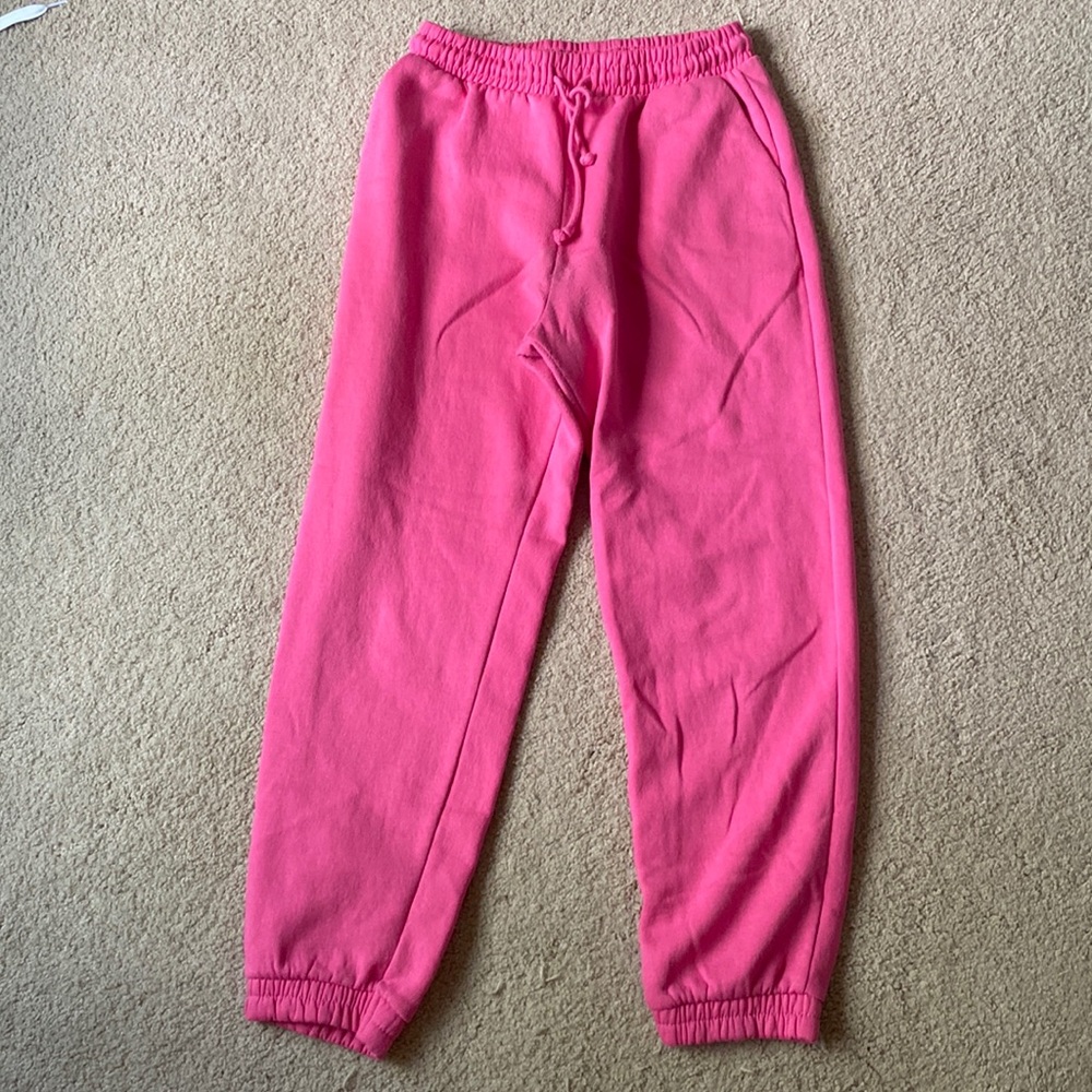 Neon pink sweatpants